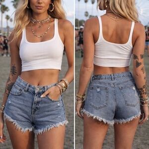 The Madden Girl Women/Junior/Teens High Rise Jean Shorts Sz 7